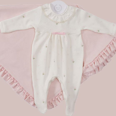 Saída Maternidade Flor Poa Gola