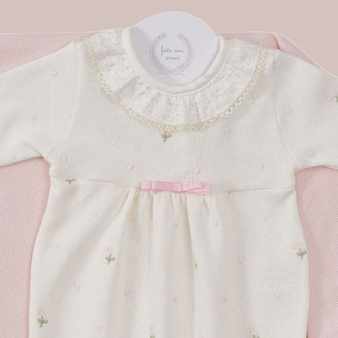 Macacão Flor Poa Gola