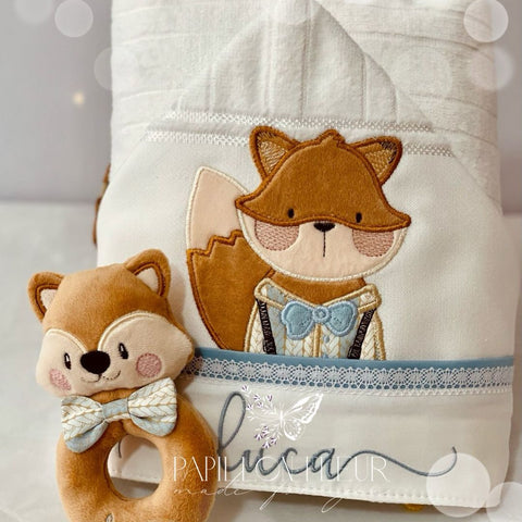 Toalha de banho felpuda c/ capuz forrada com toalha fralda