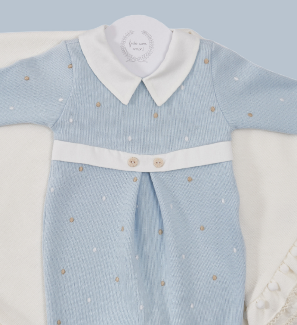 Saída Maternidade Lourenço Azul Claro