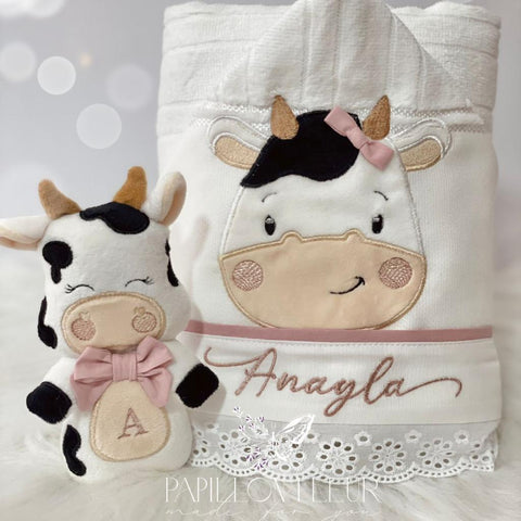 Toalha de banho felpuda c/ capuz forrada com toalha fralda