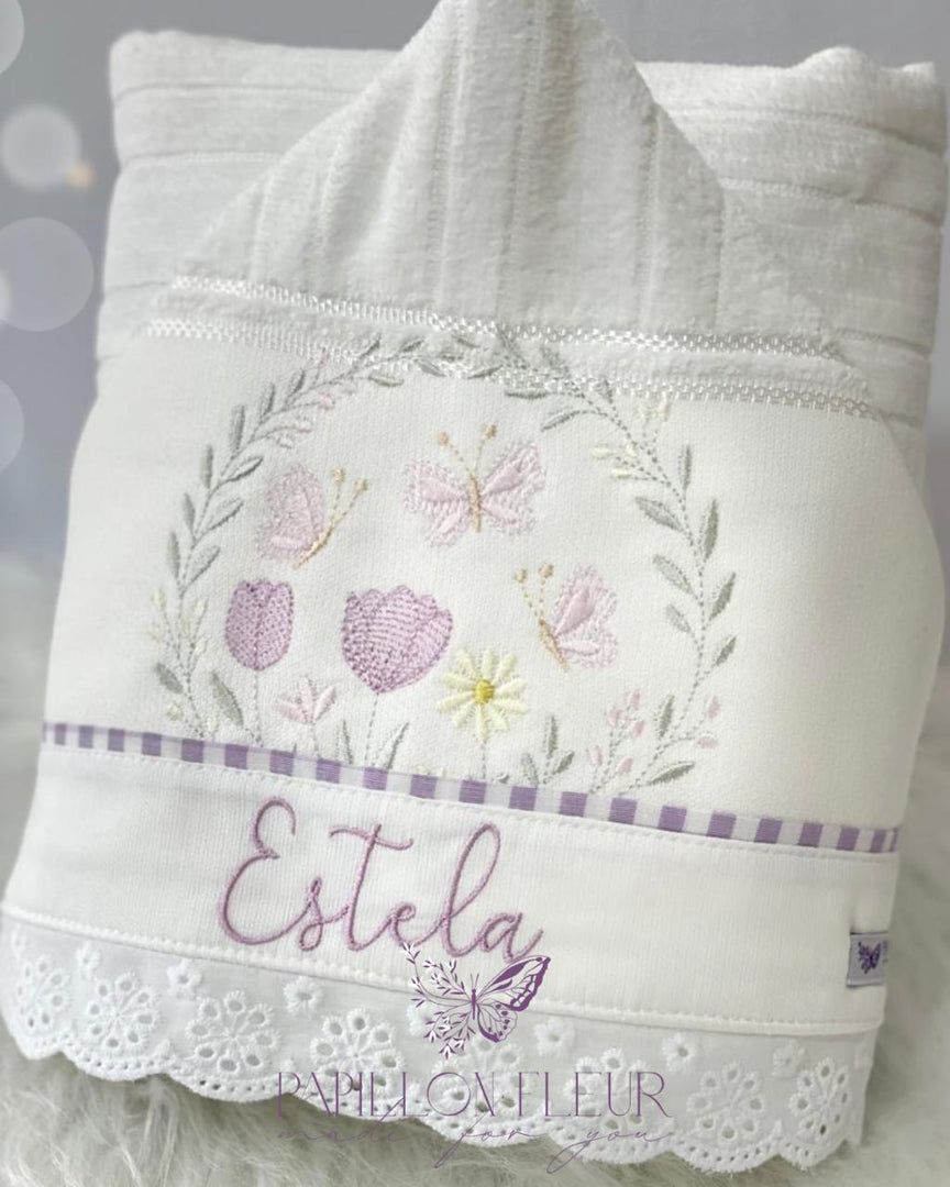 Toalha de banho felpuda c/ capuz forrada com toalha fralda