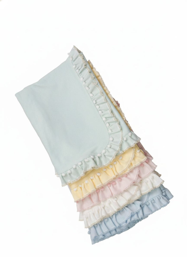 Manta tricotada babado