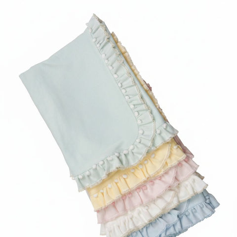 Manta tricotada babado