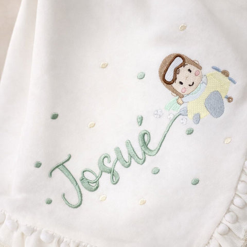 Manta tricotada babado